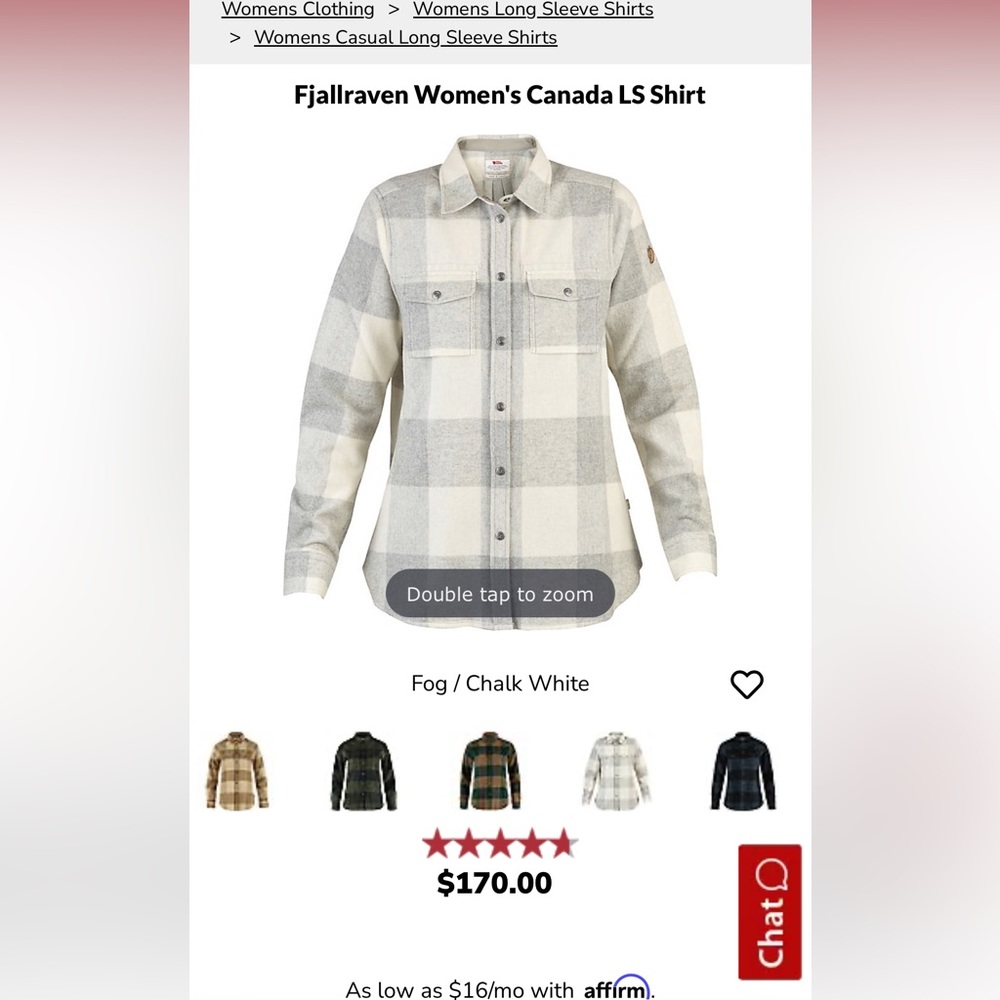 Womens Fjallraven Canada Shirt